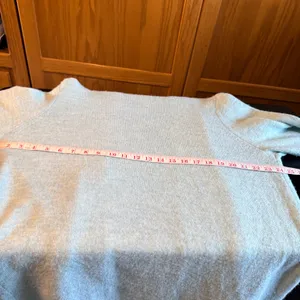 Lucky Brand Light Blue‎ Longline Open Front Cardigan Sweater Large Pockets thumbnail 6