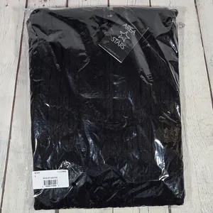 Area Stars Black Shimmer‎ Ribbed Cable Knit Quarter Zip Sailor Collar Sweater S thumbnail 10