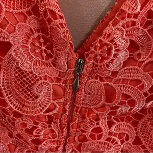 ASOS Paper Dolls‎ Coral Lace V Neck Bodycon Pencil Cocktail Dress Sz 8 NWT thumbnail 8
