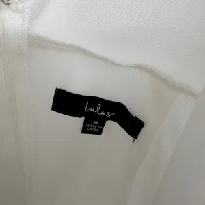 Lulus White Shimmer Sleeveless Ruffle Wrap Midi‎ Dress Size Medium LWD thumbnail 5
