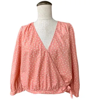 Wrap Top in Star Scatter Novelty Print Tie Front Blouse XL thumbnail 1