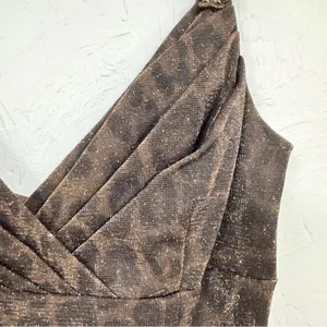 Vintage Scott McClintock Brown Leopard Maxi Dress Womens 6 Formal Glitter Y2K thumbnail 6