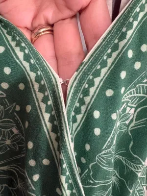 FARM RIO C ANTHROPOLOGIE Green & White Floral Dot Jumpsuit thumbnail 8