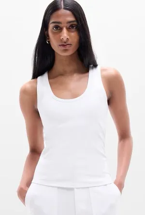 Athleta Renew Seamless Scoop Tank in White thumbnail 1