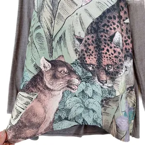Anthropologie Akemi + Kin Fauna Leopard Jungle Print Henley Top thumbnail 3