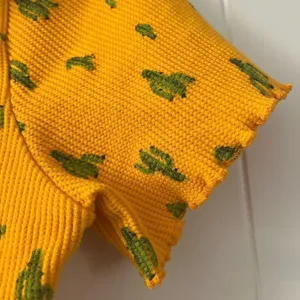 Bright Neon Cacti Crop Top Large thumbnail 2