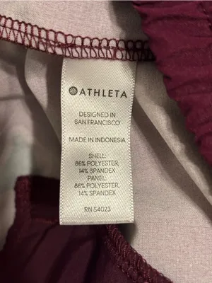 Athleta Floral Athletic Running Shorts Burgundy Pink Women’s Size 4 thumbnail 3