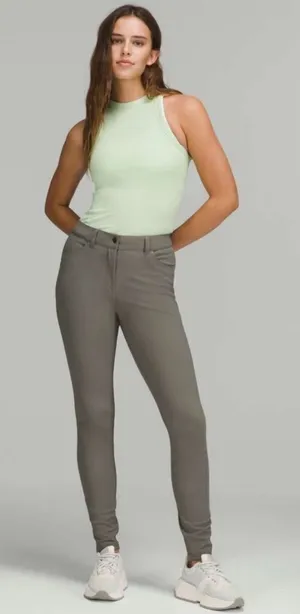 Lululemon City Sleek Slim-Fit 5 Pocket High-Rise Pant in Grey Sage Size 28 thumbnail 1