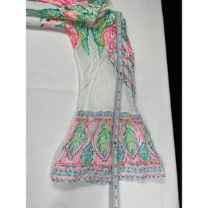 Lilly Pulitzer SKU 7935 Multicolor Off Shoulder Floral Dress Size L thumbnail 6