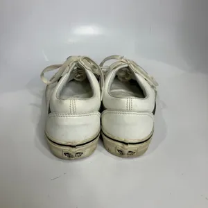 Vans white leather sneakers skateboarding punk unisex sizing‎ women's 10 men 8.5 thumbnail 4