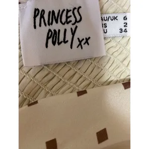 Princess Polly Cream Polka Dot Sleeveless Plunge V Neck Mini A-Line Tank Dress 2 thumbnail 5