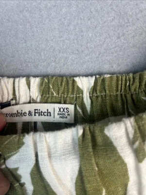 Abercrombie & Fitch Tropical leaf linen maxi skirt with slit Size: XXS thumbnail 5