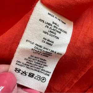 Theory Panel Shift Good Linen Mini Dress in Crunch Size XL Orange Short Sleeve thumbnail 13