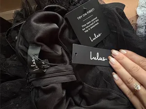 Lulus Pure Radiance Black Mesh Swiss Dot Tier Maxi Dress Size medium Whimsigoth thumbnail 6