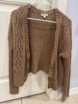 Derek Heart Brown Button Cardigan thumbnail 1