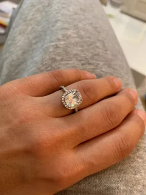Real 1.5 cushion square engagement wedding 925 silver ring thumbnail 10