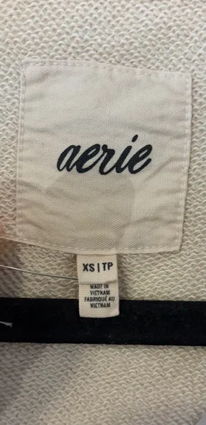aerie Oversized Athletic Henley Sweatshirts Women in Cream size XS Extra Small thumbnail 3