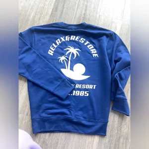 Nwot Plt Blue With White Print Sweatshirt S thumbnail 6