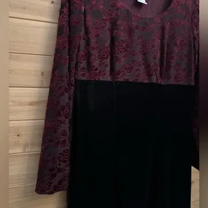 Vintage Molly Malloy Medium Floral Burnout Velvet Long Sleeve Whimsigoth Dress thumbnail 4