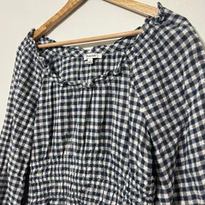 Madewell Sophia Top Size Small in Textured Windowpane Gingham Blouse thumbnail 4