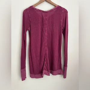 Free People Affogato Hacci Henley Linen Blend Top long sleeve lightweight S thumbnail 5