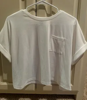 basic white pocket tee thumbnail 1