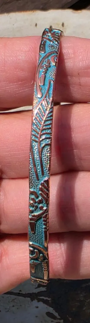 Turquoise and Copper Look Bangle Orange thumbnail 1