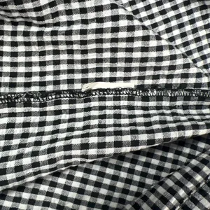 Mango Black White Gingham Smocked Puff Sleeve Mini‎ Dress Size 2 Cotton EUC thumbnail 5