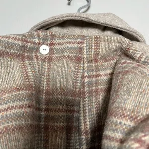 VTG 40s 50s Women Wool Coat Small Tan Longline‎ Hooded Scarf USA Made Lined thumbnail 10