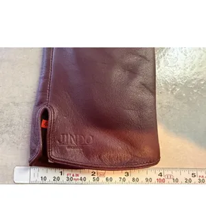 Jindo Fashion Burgundy Leather Gloves Size 44 Made in Korea thumbnail 3