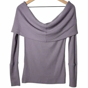Free People Snowbunny Top Sweater Off Shoulder Purple Smoke Women's size M thumbnail 2