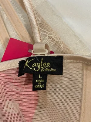 Kaylee Kollection Lacing Mesh Corset Bustier Tan Size L thumbnail 2