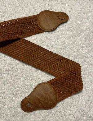 Vintage Elastic Waist Belt with Leather Snap Closure thumbnail 1