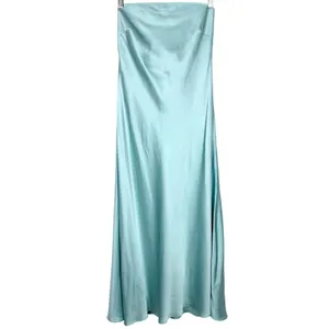 French Connection Oona Satin Strapless Midi Dress Pastel Turquoise Size Medium thumbnail 3
