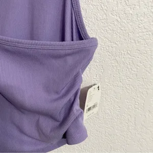 NWT Free People Womens Tank Top Summer Lilac Strappy Ribbed Crop Size Medium thumbnail 6