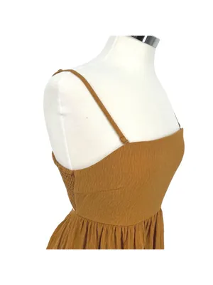 Wishlist Cleo Babydoll Cutout Tank Top Khaki Brown Size Small NWT Boho Cottage thumbnail 4
