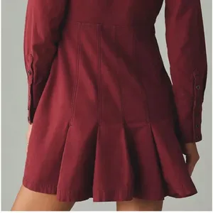 NWT ANTHROPOLOGIE Pilcro Crimson VNeck Seamed Mini Dress sz 8 thumbnail 3