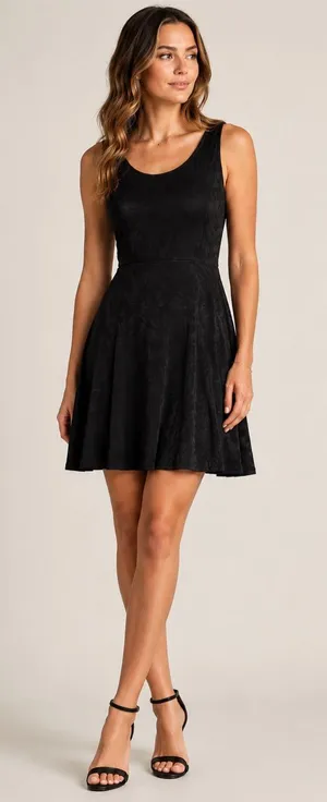 Free People Lady Jane Black Lace Open Back Fit & Flare Dress thumbnail 1