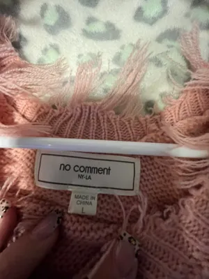 No Comment pink sweater thumbnail 2