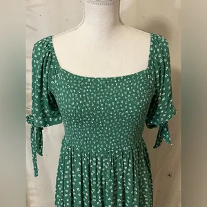 American Eagle Outfitters Teal Floral Dress thumbnail 3