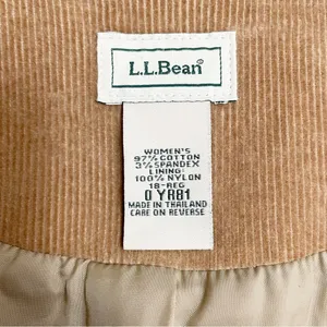 Vintage L.L.Bean Corduroy Blazer Jacket Women’s Sz 18 Camel Tan Preppy 80s thumbnail 7