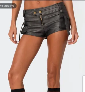 Edikted Black Shorts Leather thumbnail 1