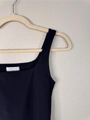 Aritzia Contour Black Square Neck Bodysuit Womens S Minimalist Classic Tank thumbnail 7