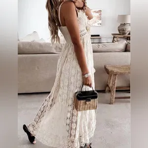 Cupshe Cream Lace Dress thumbnail 2