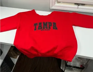 Red Tampa‎ Bestie Graphic Sweatshirt Distressed Neckline thumbnail 1