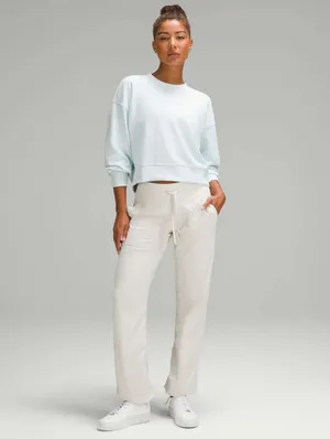 Lululemon Softstreme Perfectly Oversized Cropped Crew Sheer Blue 6 thumbnail 5