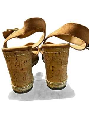 Cool Planet by Steve Madden Cork Wedge Espadrille Sandals Camel Size 7 thumbnail 4