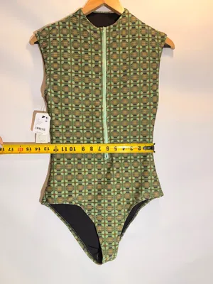 NWT Seea Regina Multicolor Zip Front High Neck One Piece Surf Suit Size L thumbnail 10