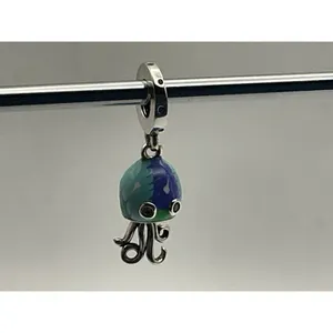 Pandora Murano Glass Cute Octopus Dangle Charm Blue Green ALE 925 thumbnail 3