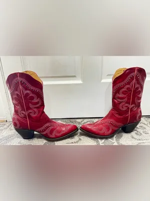 Old Gringo Shay Red Embroidered Studded Western Ankle Boots Size 9 thumbnail 10